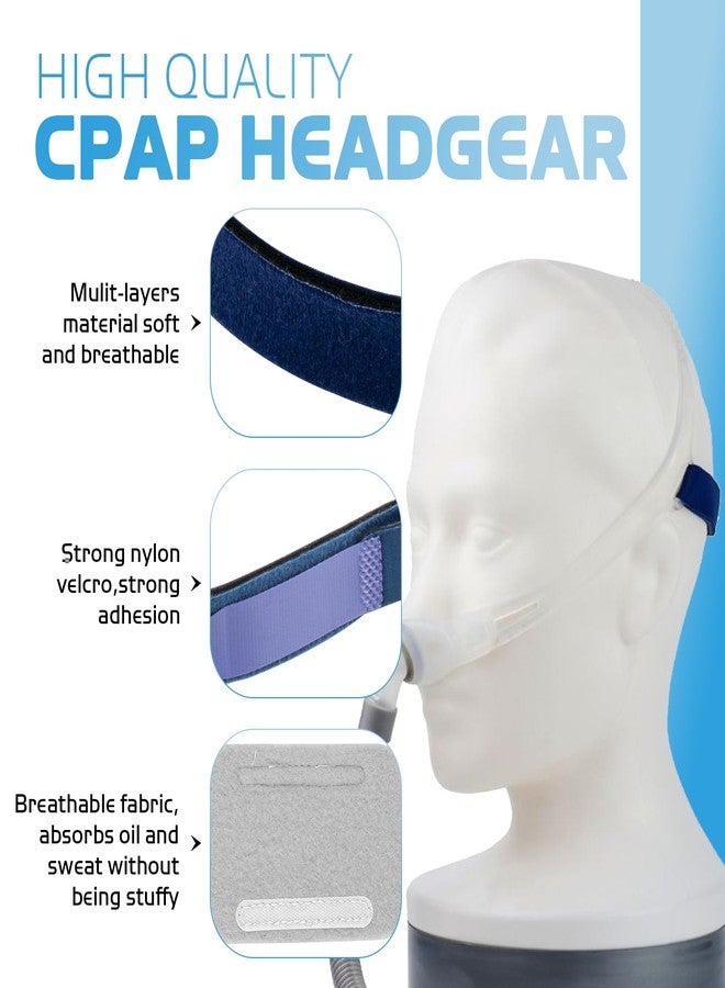SyunsXoon 2 Pack CPAP Headgear Compatible with ResMed Swift FX Nasal Pillow CPAP Mask, Adjustable Back Head Strap with 4 Strap Wraps - Image 4